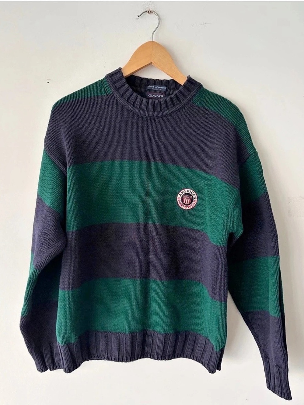 Vintage Gant Sportswear Striped Hand Framed Sweater Size M